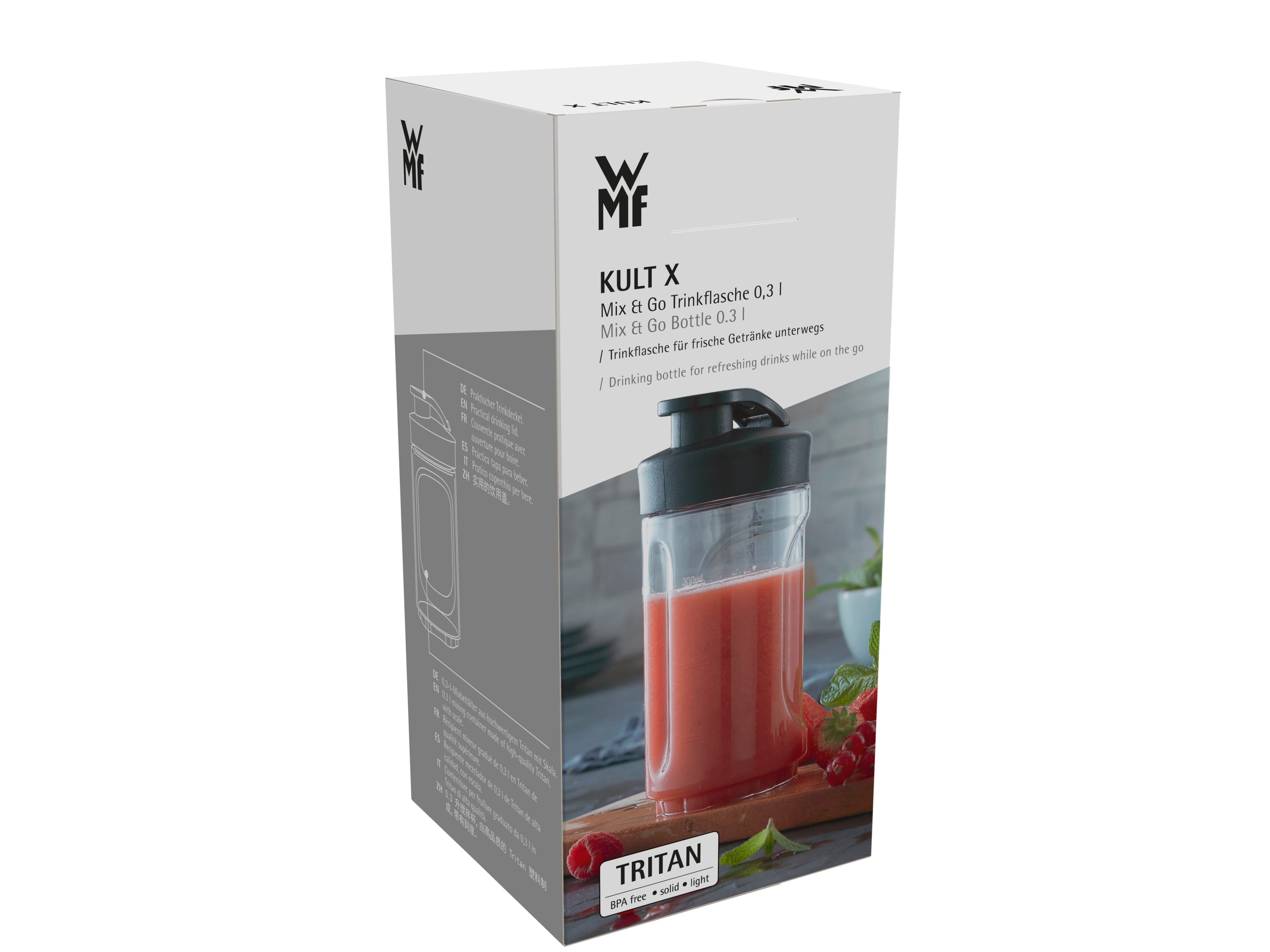 Drikkeflaske Kult X Mix & Go 0,3 L tritan BPA-fri nærbilde av flaske