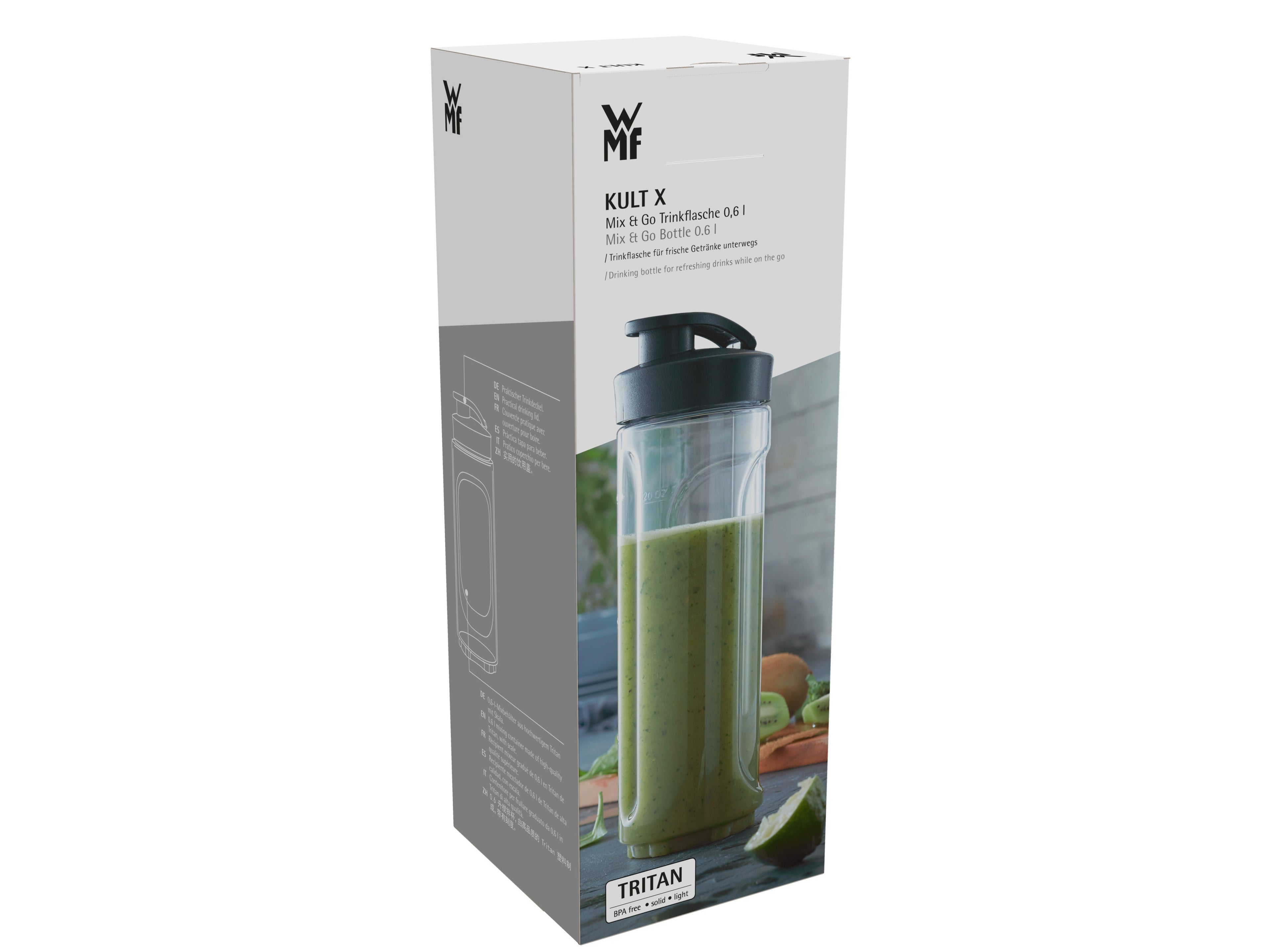 Drikkeflaske Kult X Mix & Go 0,6 L tritan BPA-fri med smoothie inni