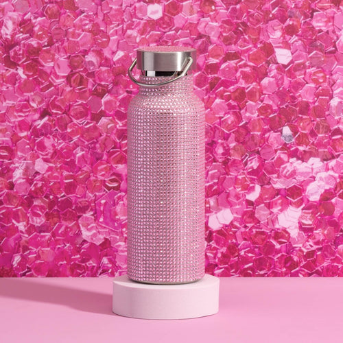 Drikkeflaske rosa rustfritt stål med strass 500 ml - Paris Hilton bakside