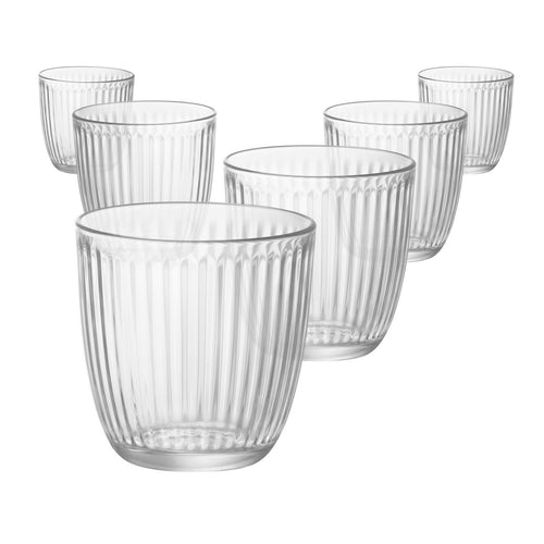 Drikkeglass Line Acqua 290 ml 6-delt sett retromønster foran