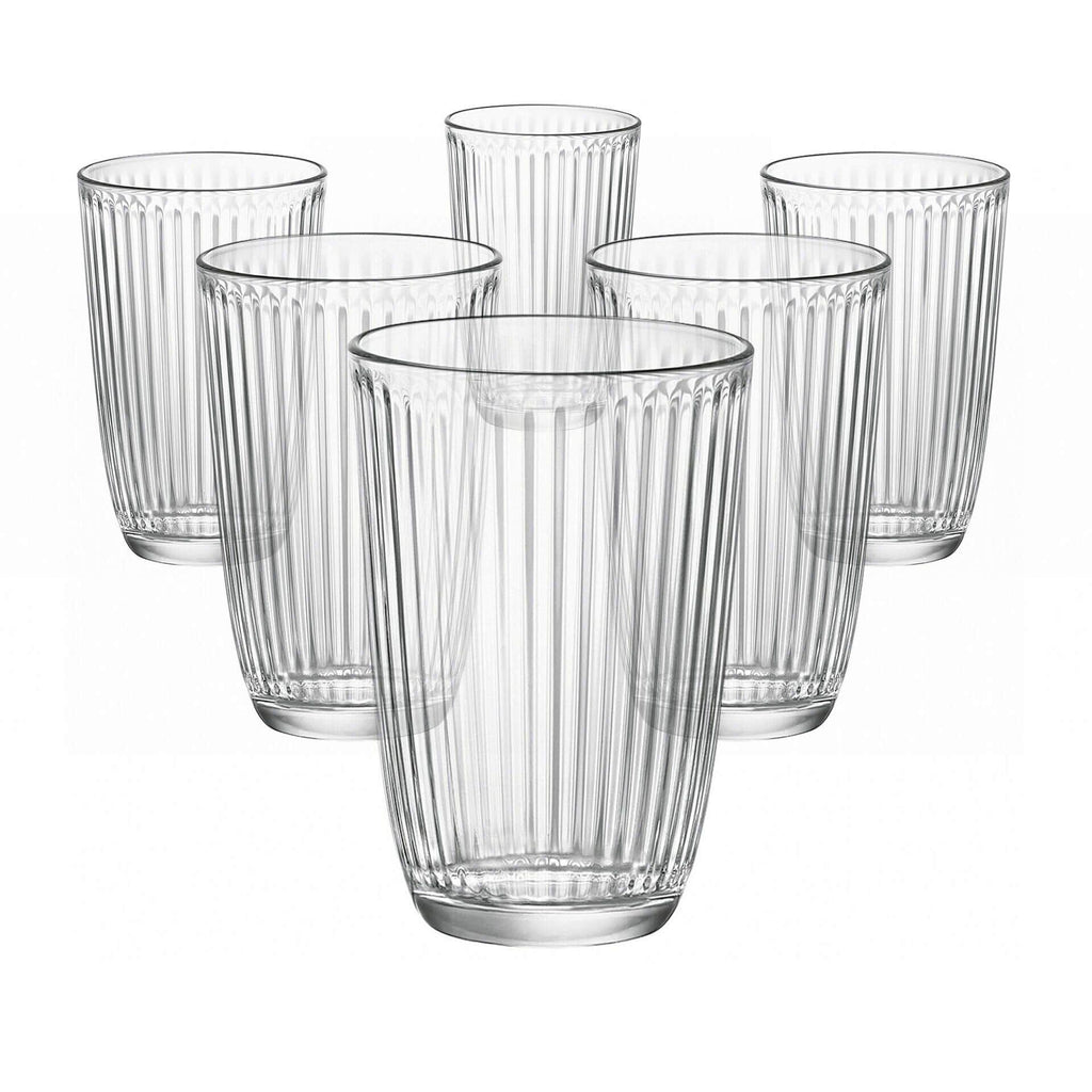 Drikkeglass Line Acqua 390 ml 6-delt sett retromønster forfra