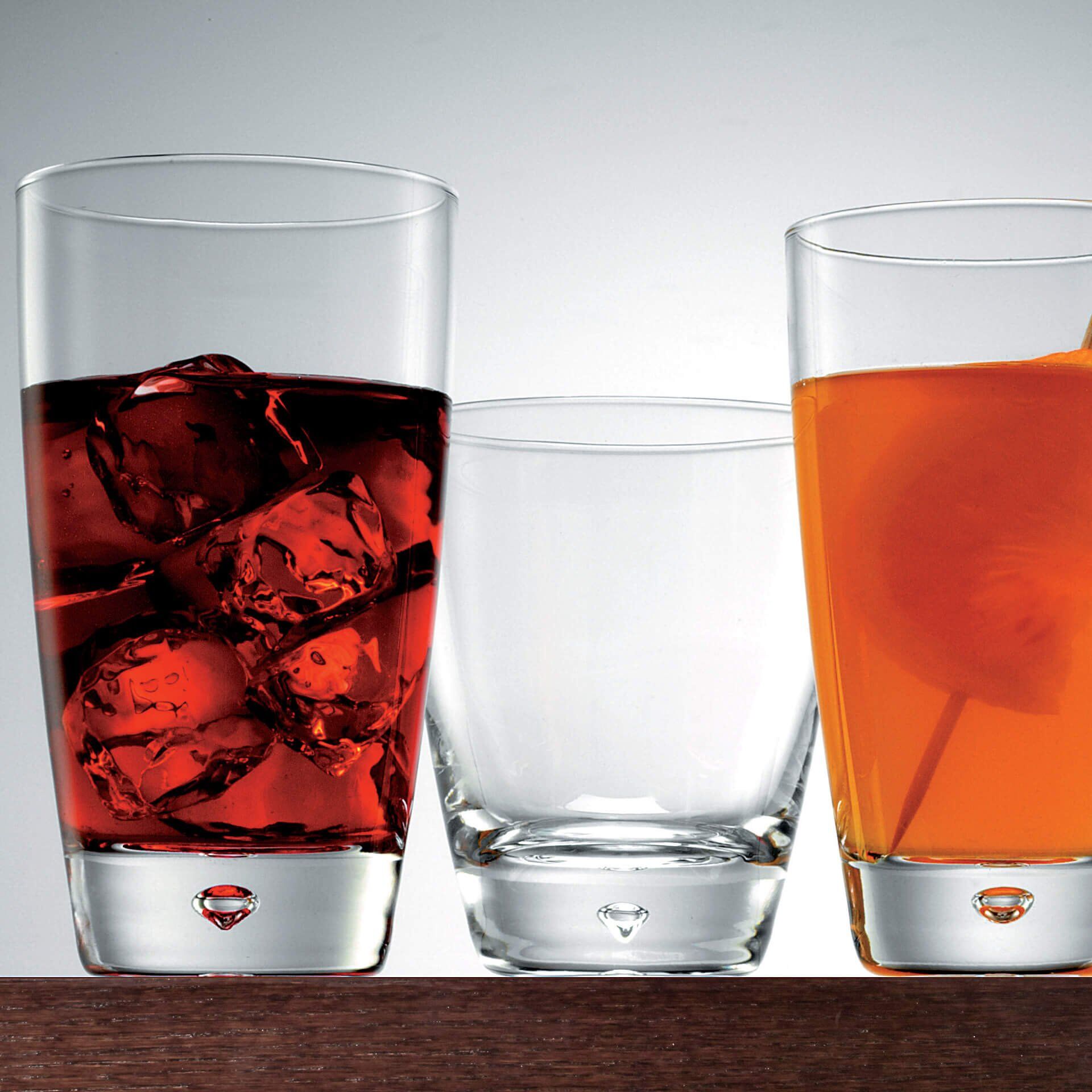 Bakside av Drikkeglass Luna 340 ml 3-delt sett fra Bormioli Rocco