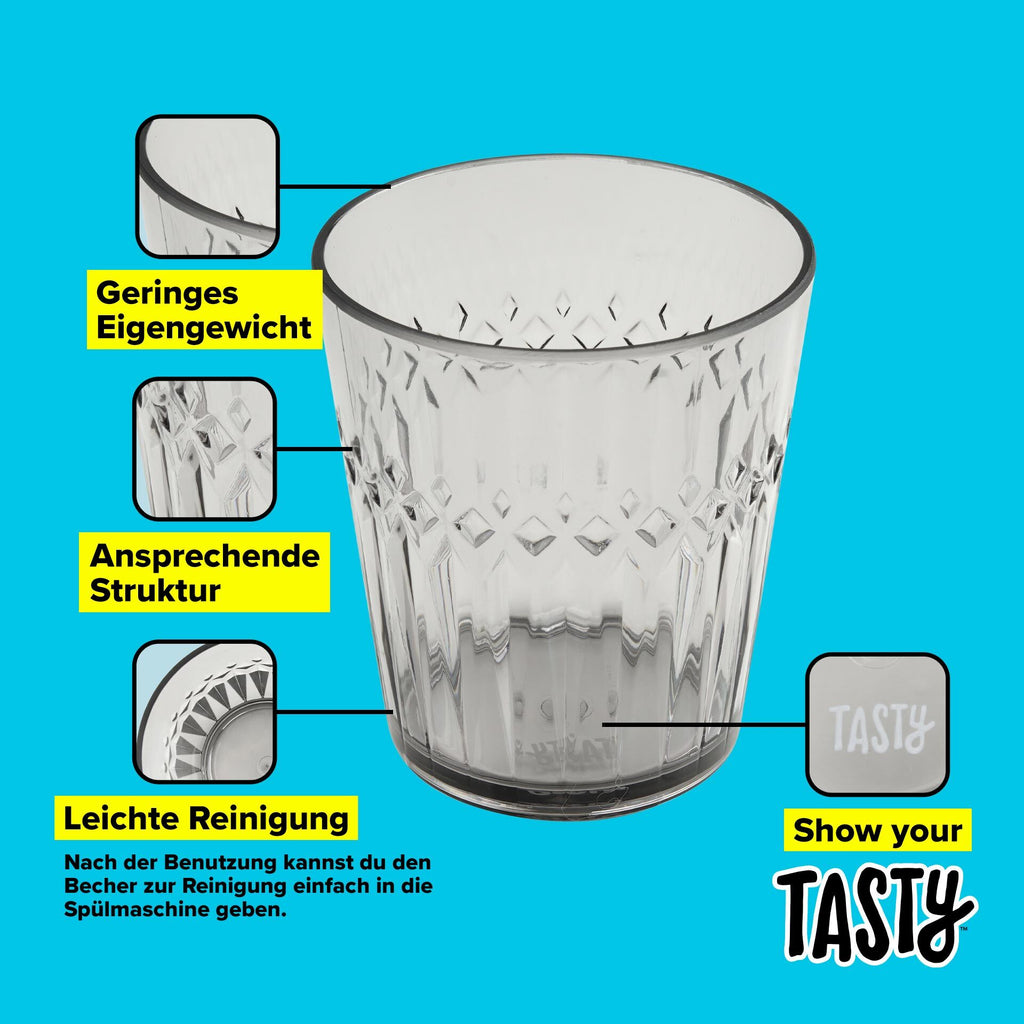 Drikkeglass Urban Oasis 250 ml plast - Tasty montert på bord