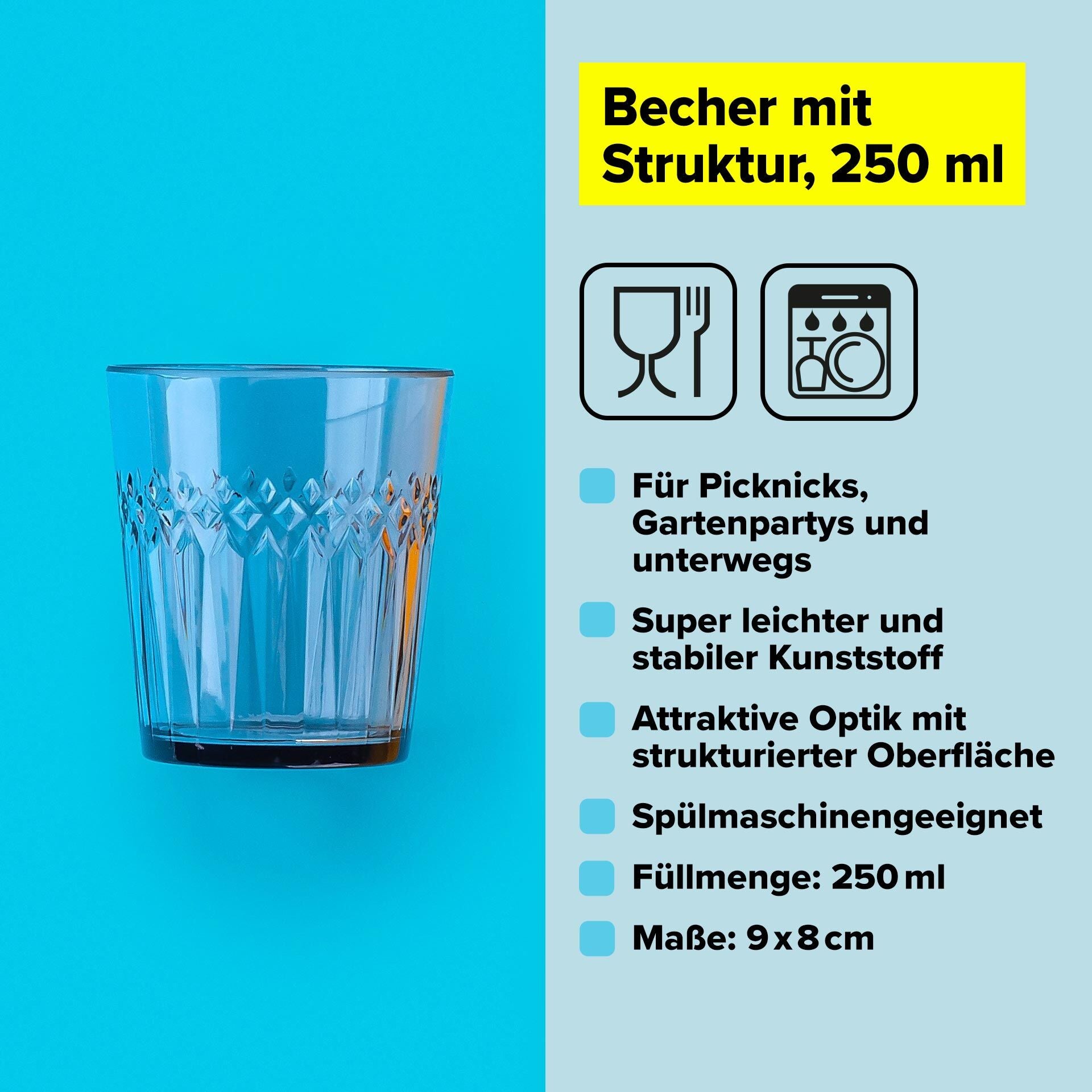 Drikkeglass Urban Oasis 250 ml plast - Tasty i bruk utendørs