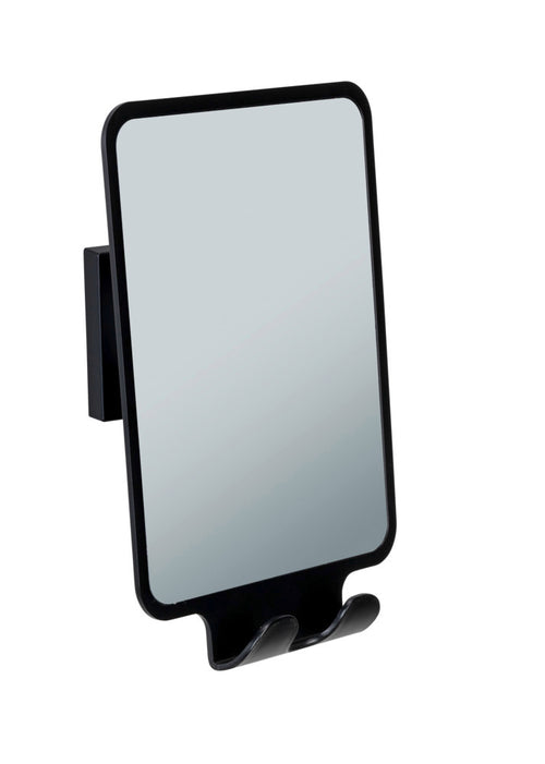 Duggfritt veggspeil Quadro svart vacuum-loc forfra
