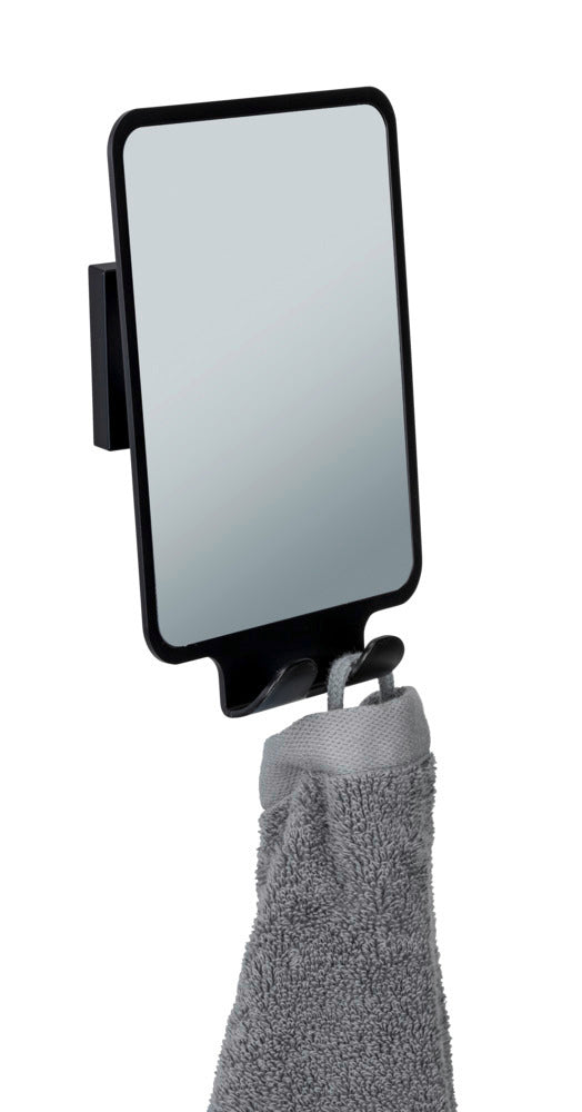 Sideprofil av duggfritt veggspeil Quadro svart vacuum-loc