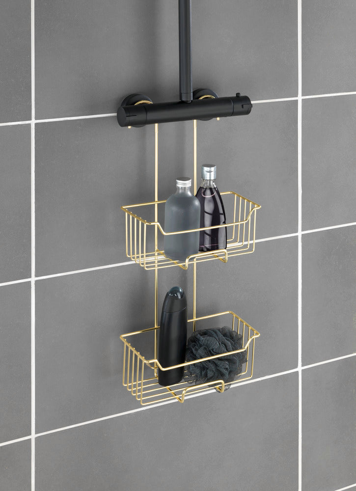 Dusj-caddy 2 etasjer gull rustfritt stål termostat - Wenko sideprofil