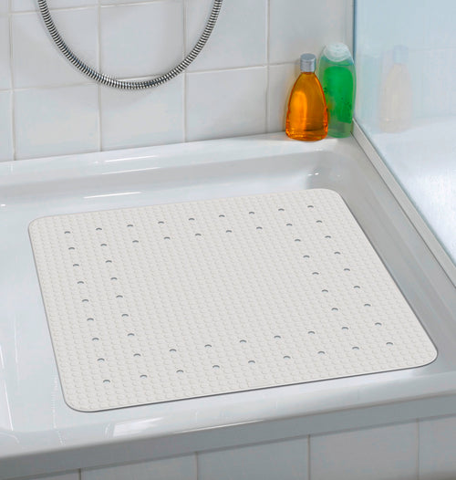 Dusj-innleggsmatte Mirasol hvit 54 x 54 cm gummi bakside