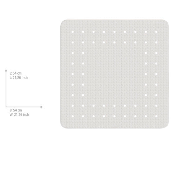 Montert Dusj-innleggsmatte Mirasol hvit 54 x 54 cm gummi i dusj