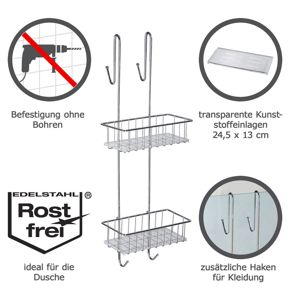 Detaljbilde av Dusjcaddy Aldo 2 etasjer rustfritt stål