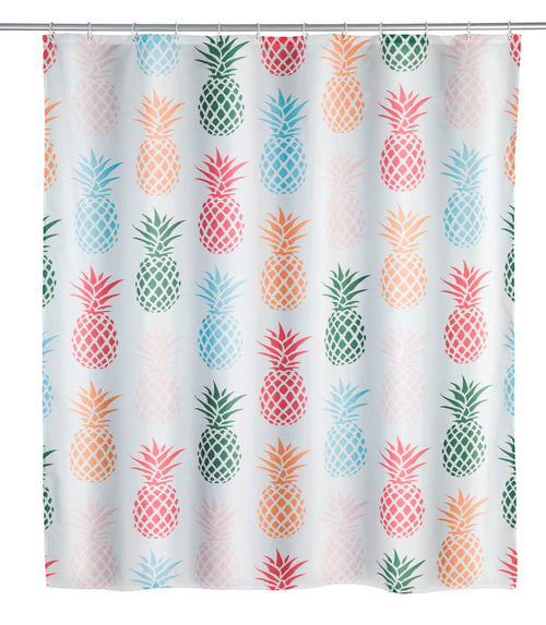 Dusjforheng Ananas polyester 180 x 200 cm vaskbart forfra