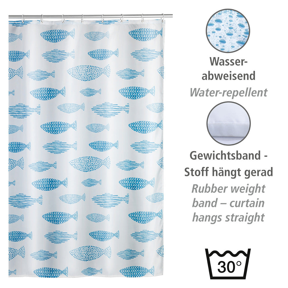 Detalj av dusjforheng antiskimmel Aquamarin polyester