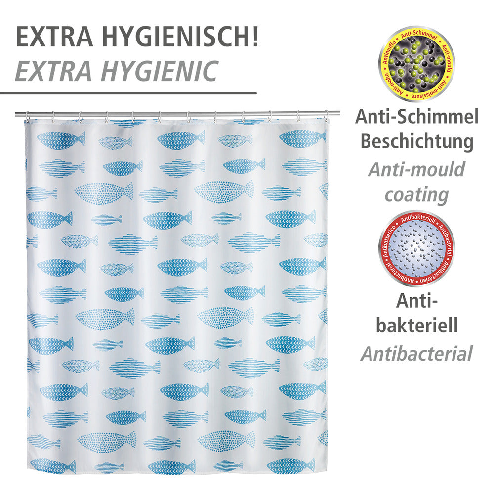 Montert dusjforheng antiskimmel Aquamarin polyester