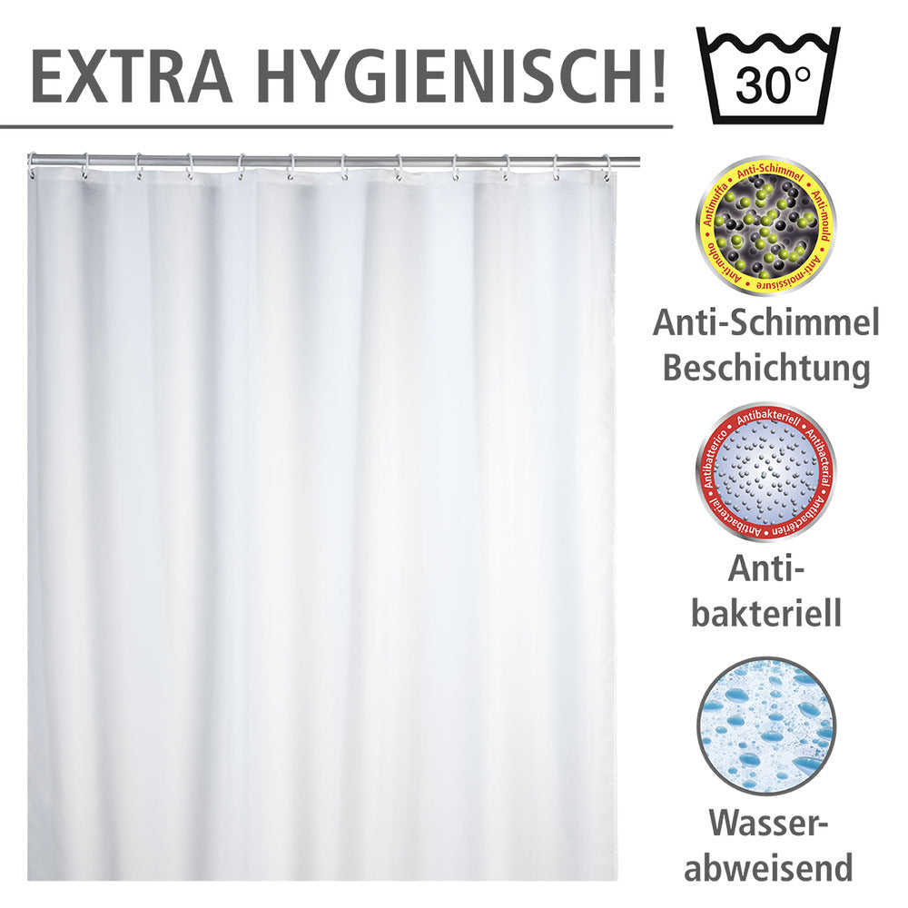 Dusjforheng antiskimmel hvit polyester 180x200 cm - WENKO detalj