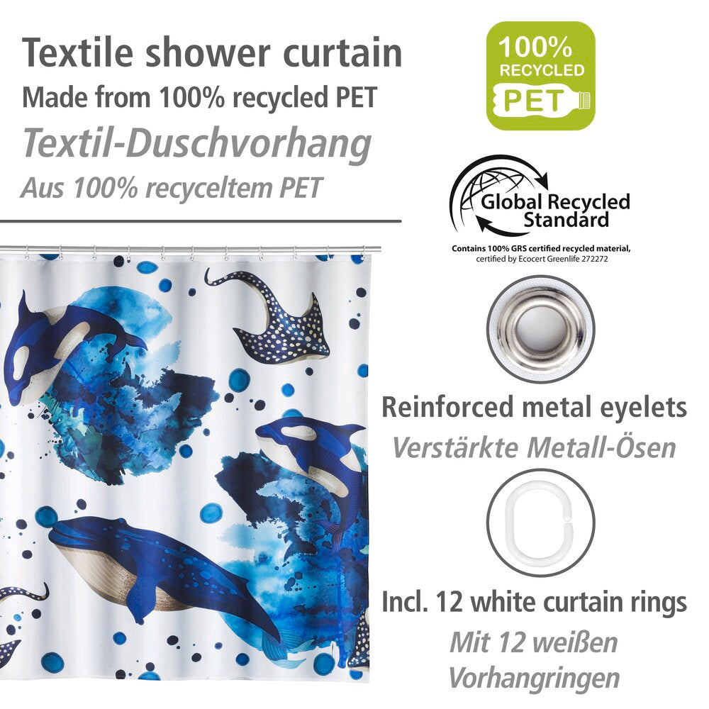 Dusjforheng Aquaris resirkulert polyester 180 x 200 cm bakside