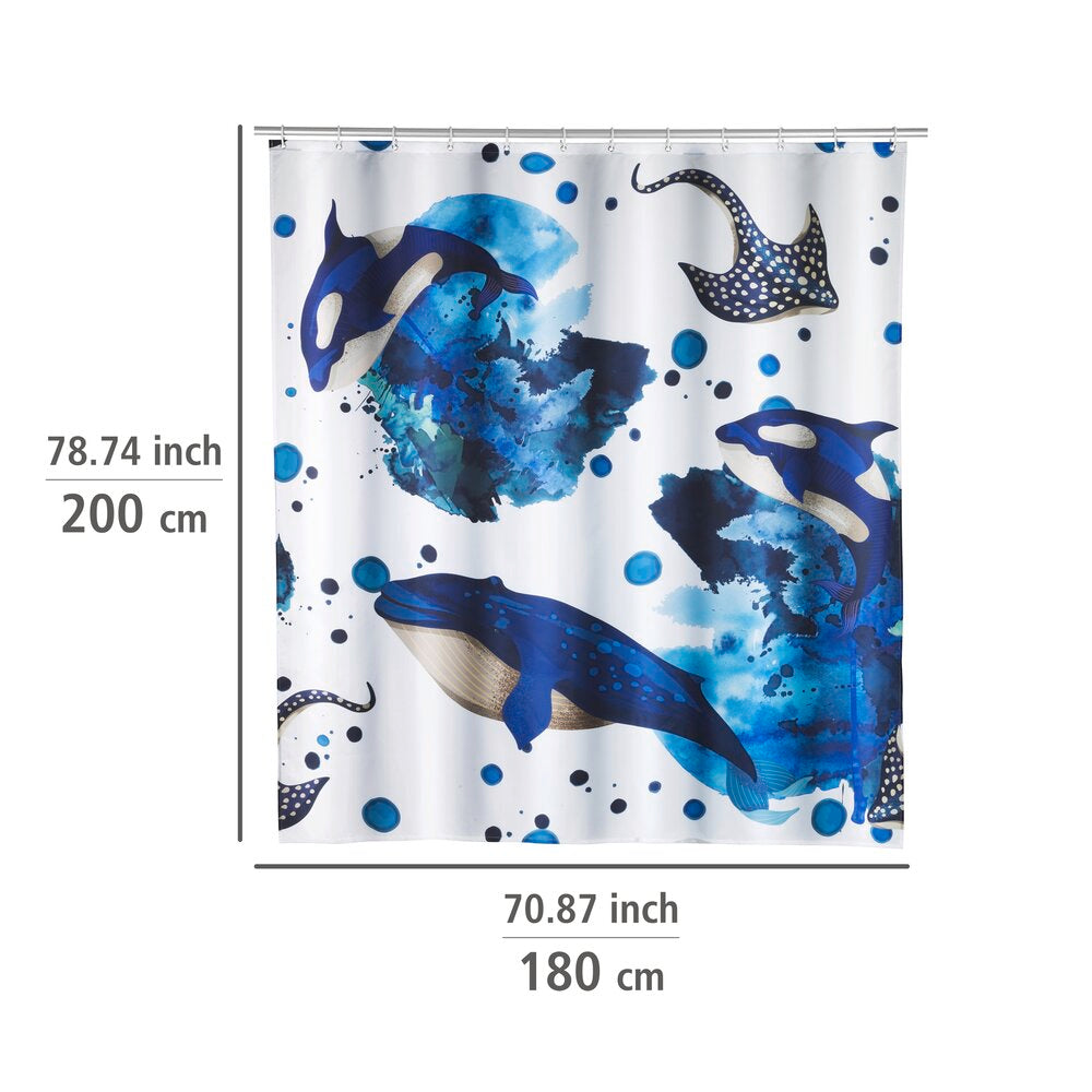 Nærbilde av Dusjforheng Aquaris resirkulert polyester 180 x 200 cm