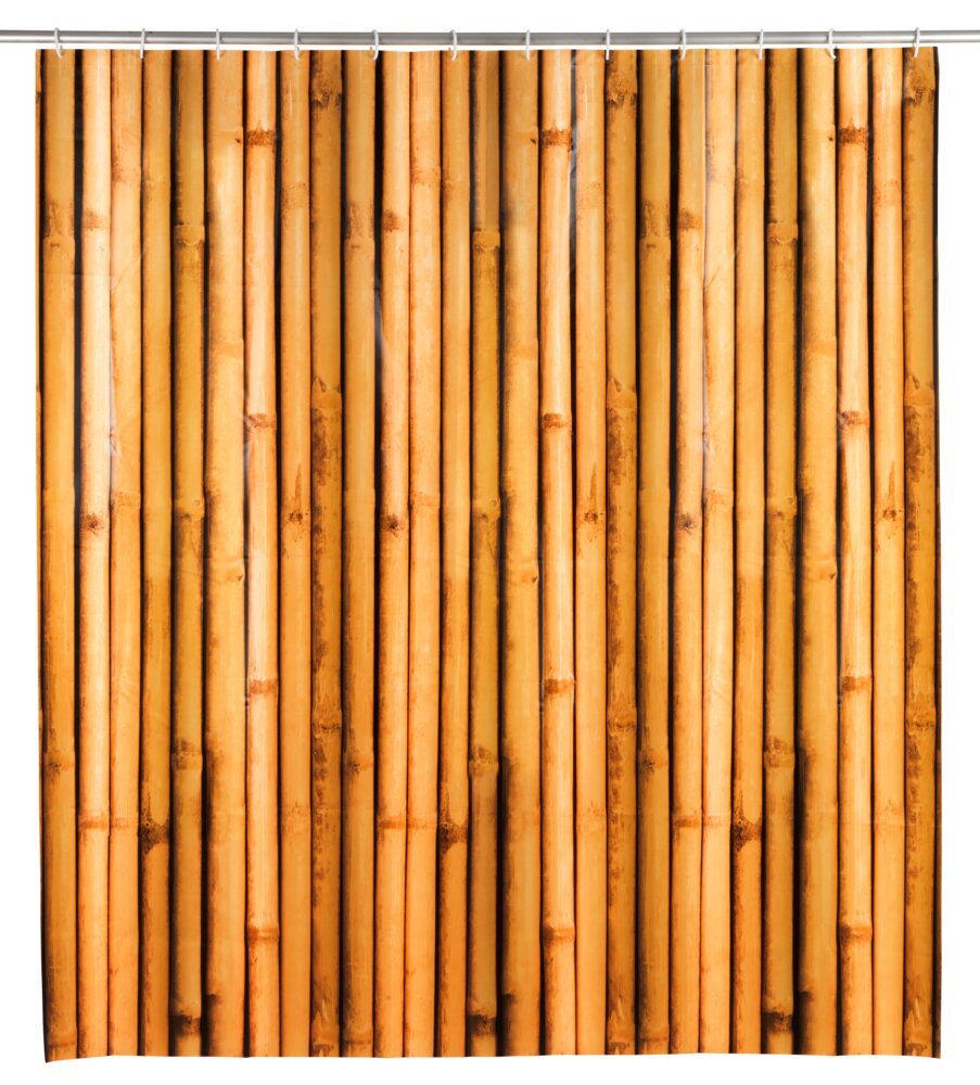 Dusjforheng Bambusa 180 x 200 cm resirkulert plast brun forfra