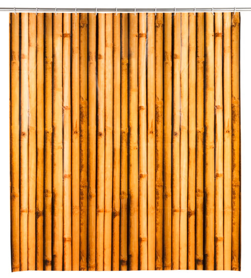Dusjforheng Bambusa 180 x 200 cm resirkulert plast brun forfra