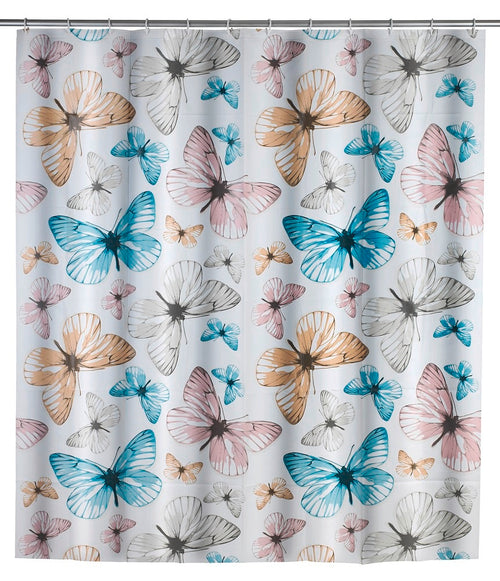 Dusjforheng Butterfly flerfarget 180 x 200 cm forfra