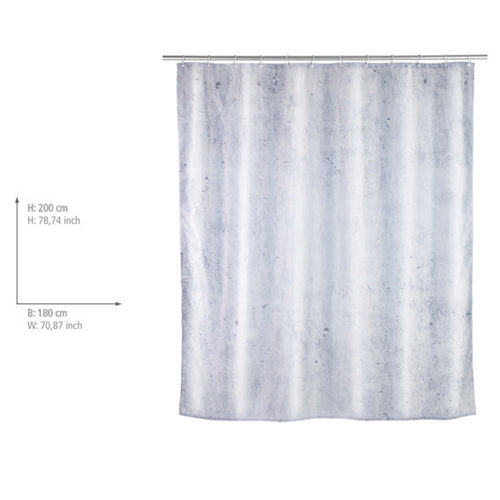 Dusjforheng Concrete polyester 180 x 200 cm vaskbart bakside