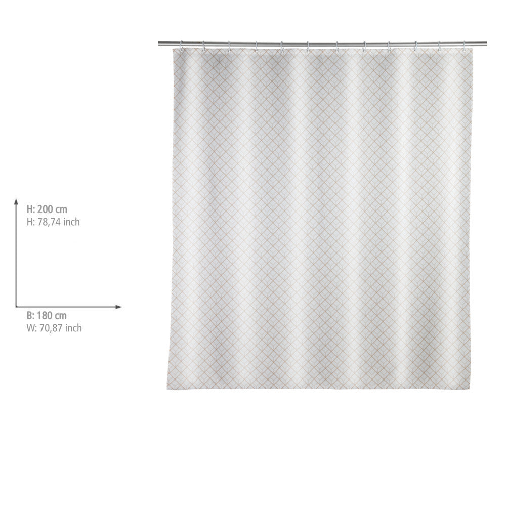 Dusjforheng Cubique polyester beige 180x200 cm detalj
