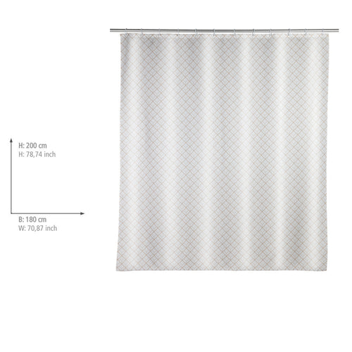 Dusjforheng Cubique polyester beige 180x200 cm detalj