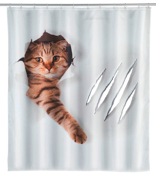 Dusjforheng Cute Cat polyester 180 x 200 cm vaskbart forfra