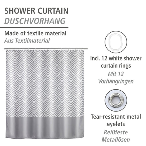 Dusjforheng Echo anti-mugg polyester grå bakside