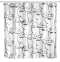 Dusjforheng Faces polyester hvit 180x200 cm antiskimmel forfra
