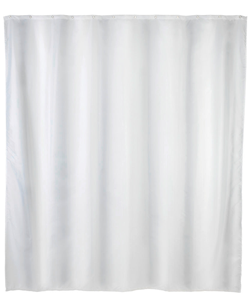 Dusjforheng hvit ensfarget 180 x 200 cm vaskbar polyester forfra