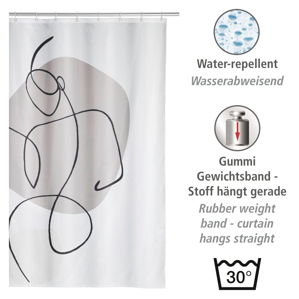 Detalj av dusjforheng Ladyline resirkulert polyester
