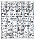 Dusjforheng Live resirkulert polyester 180 x 200 cm forfra