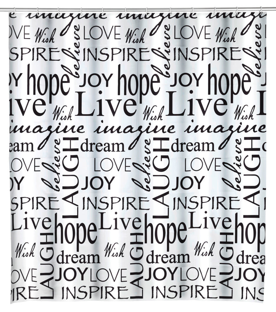 Dusjforheng Live resirkulert polyester 180 x 200 cm forfra