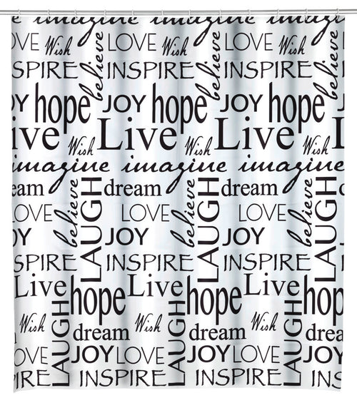 Dusjforheng Live resirkulert polyester 180 x 200 cm forfra