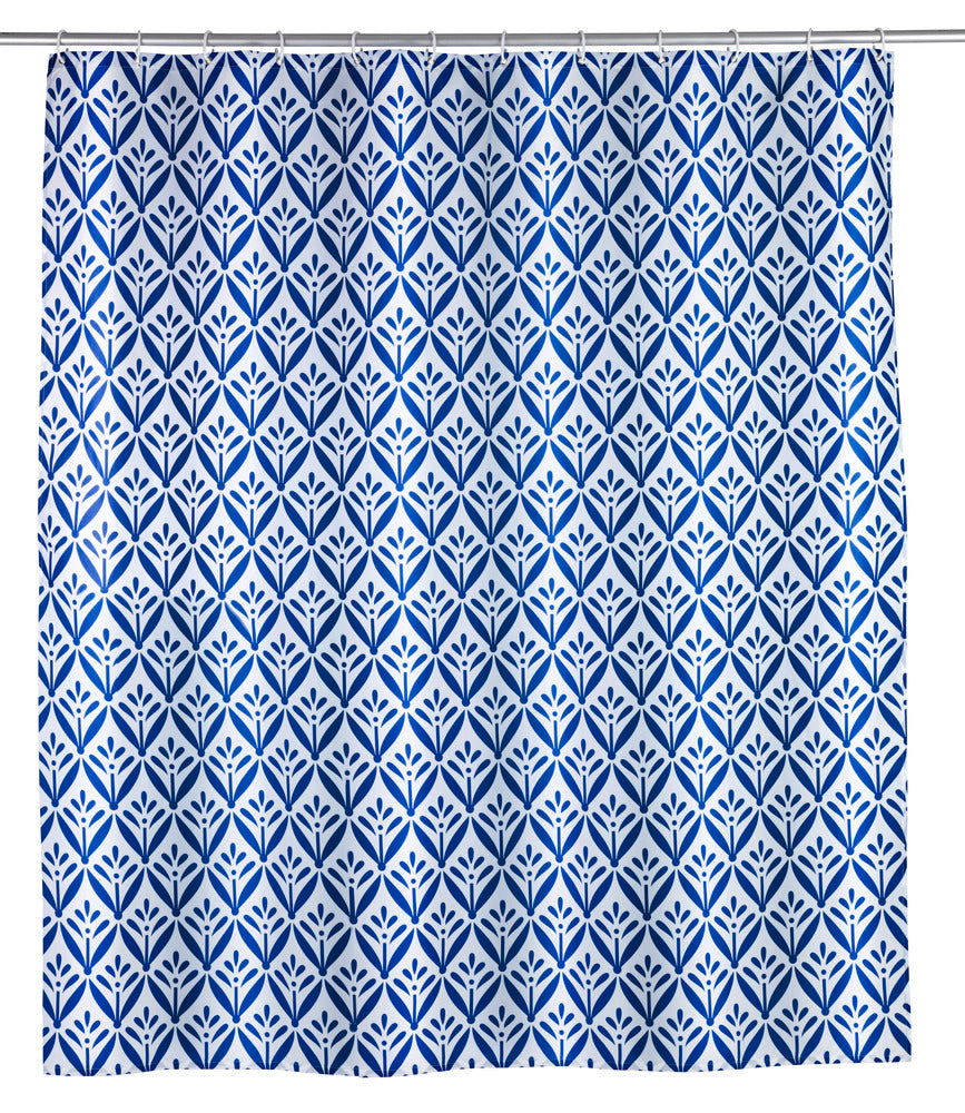 Dusjforheng Lorca blått polyester forfra