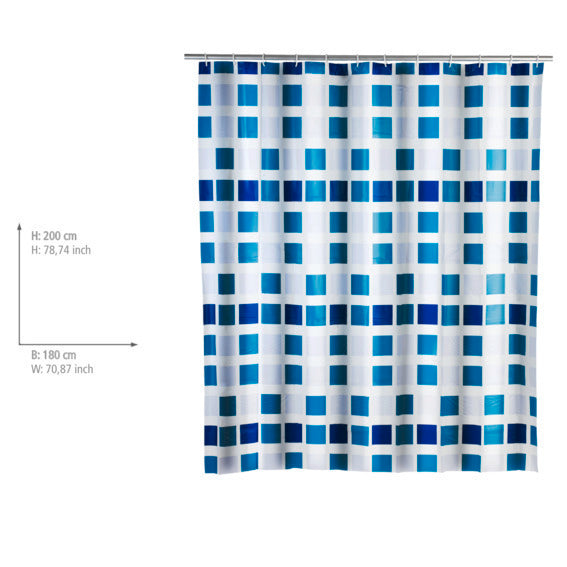 Dusjforheng Mosaik flerfarget PEVA 180 x 200 cm montert i dusj