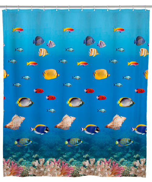 Dusjforheng Ocean flerfarget PEVA 180 x 200 cm forfra