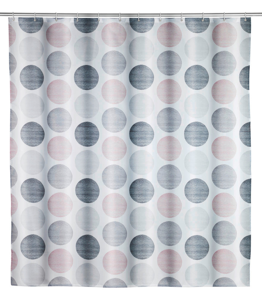 Dusjforheng Pastell Dots resirkulert polyester 180 x 200 cm forside