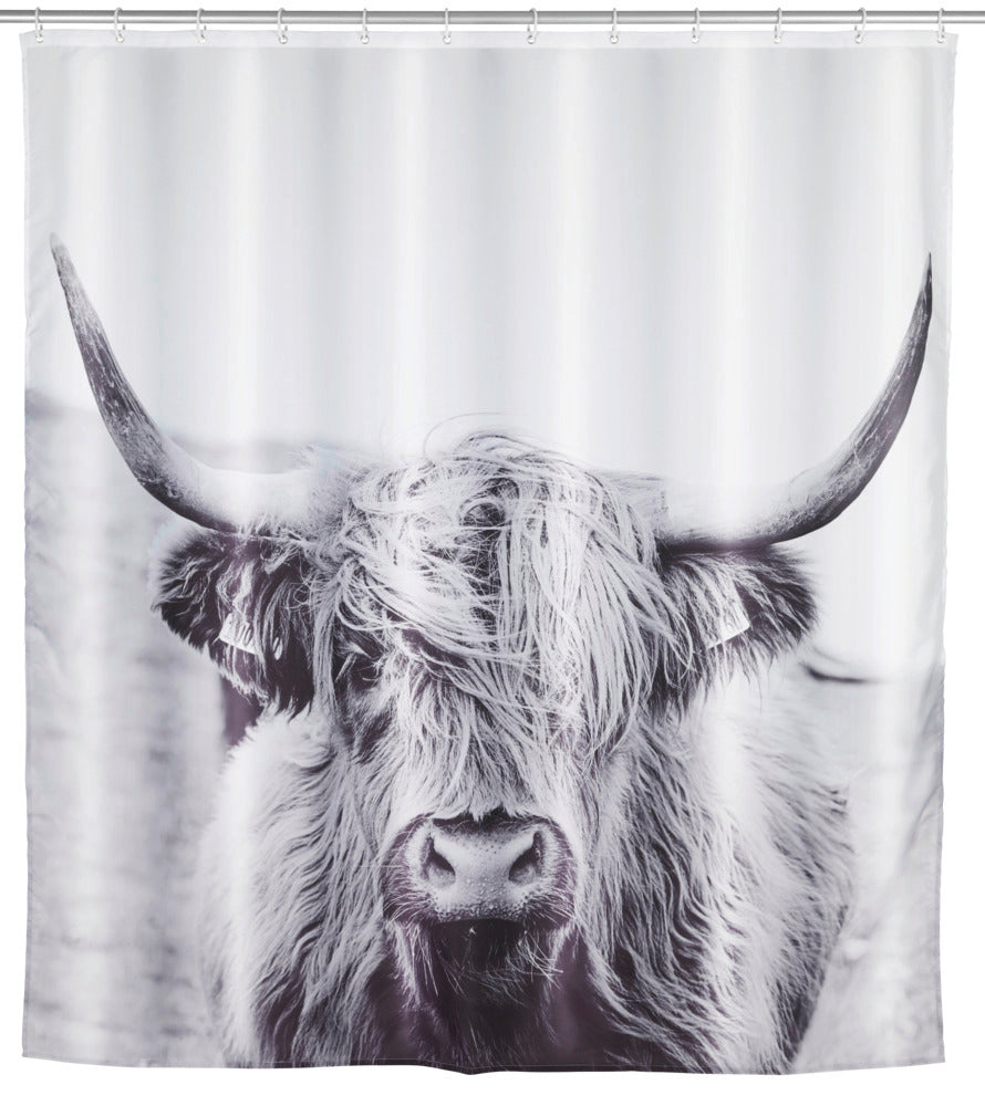 Dusjforheng polyester 180 x 200 cm vaskbart hvitt Wenko forfra