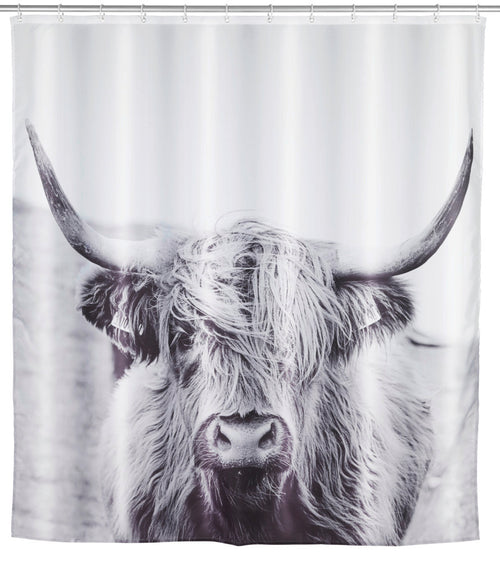 Dusjforheng polyester 180 x 200 cm vaskbart hvitt Wenko forfra