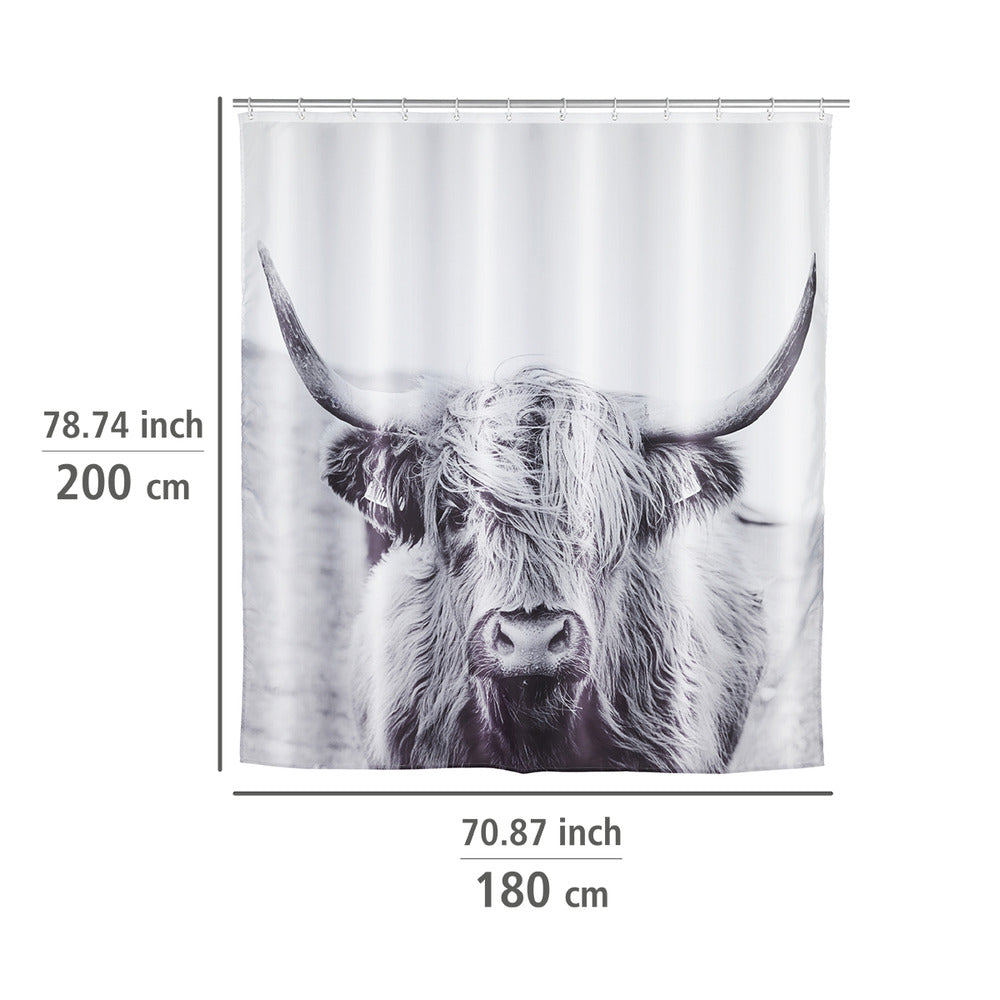 Nærbilde av tekstur på dusjforheng polyester 180 x 200 cm hvitt Wenko