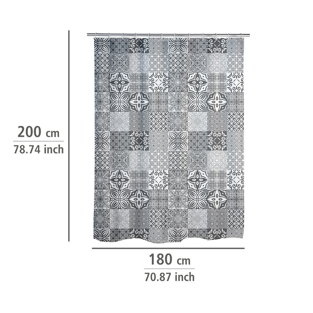 Nærbilde av materiale på Dusjforheng Portugal polyester 180 x 200 cm vaskbart