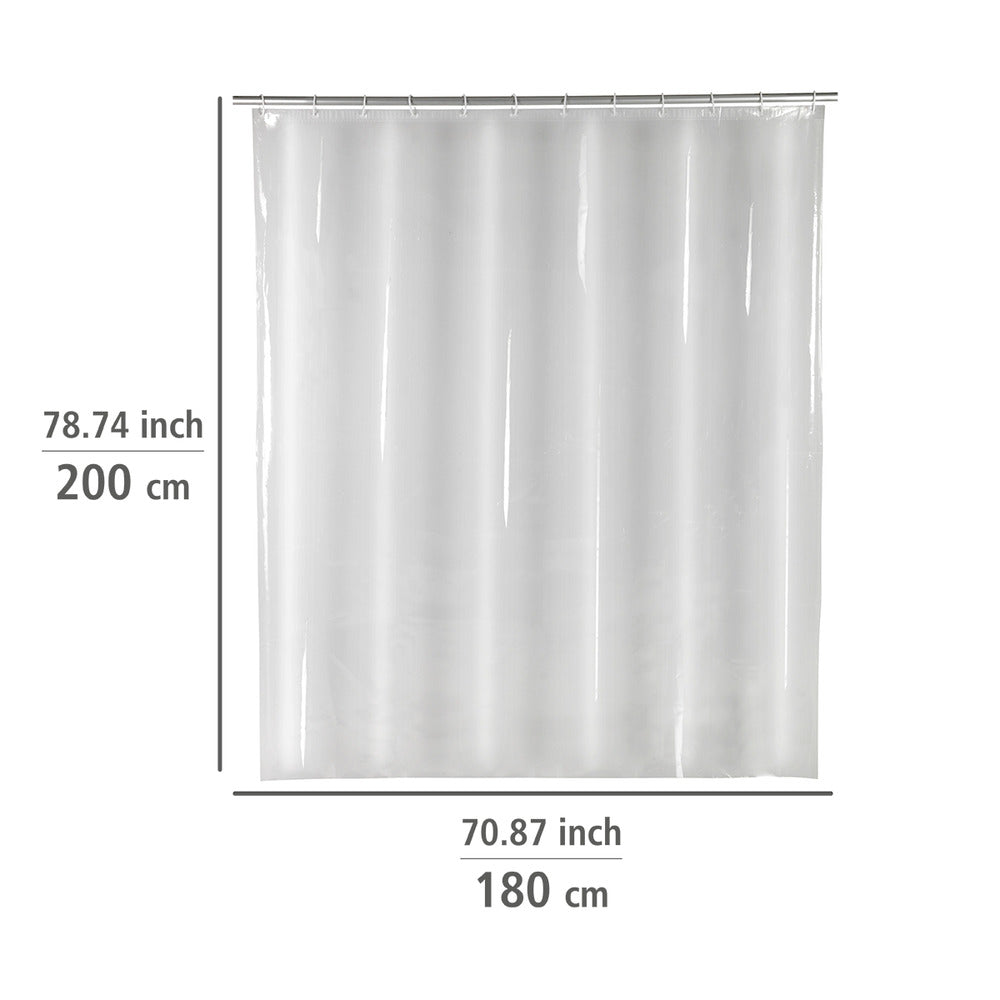 Montert Dusjforheng Salda PEVA transparent 180 x 200 cm i dusj