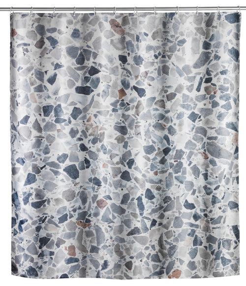Dusjforheng Terrazzo med 12 ringer resirkulert plast forfra