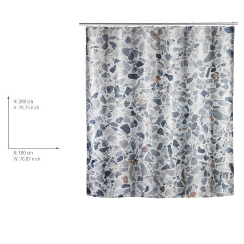 Dusjforheng Terrazzo med 12 ringer resirkulert plast detalj