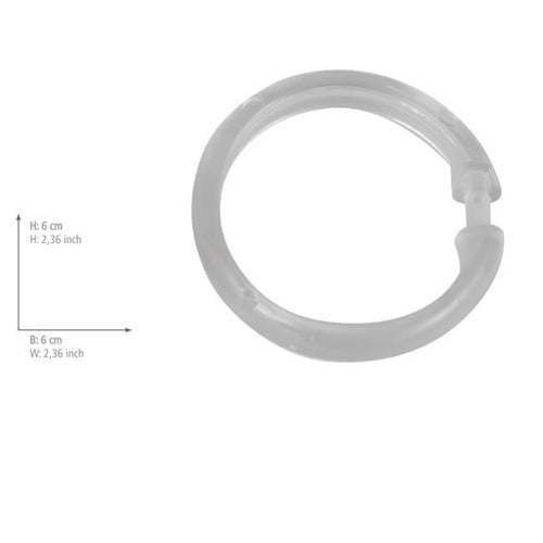 Dusjforhengringer 12 stk transparent plast - Wenko nærbilde