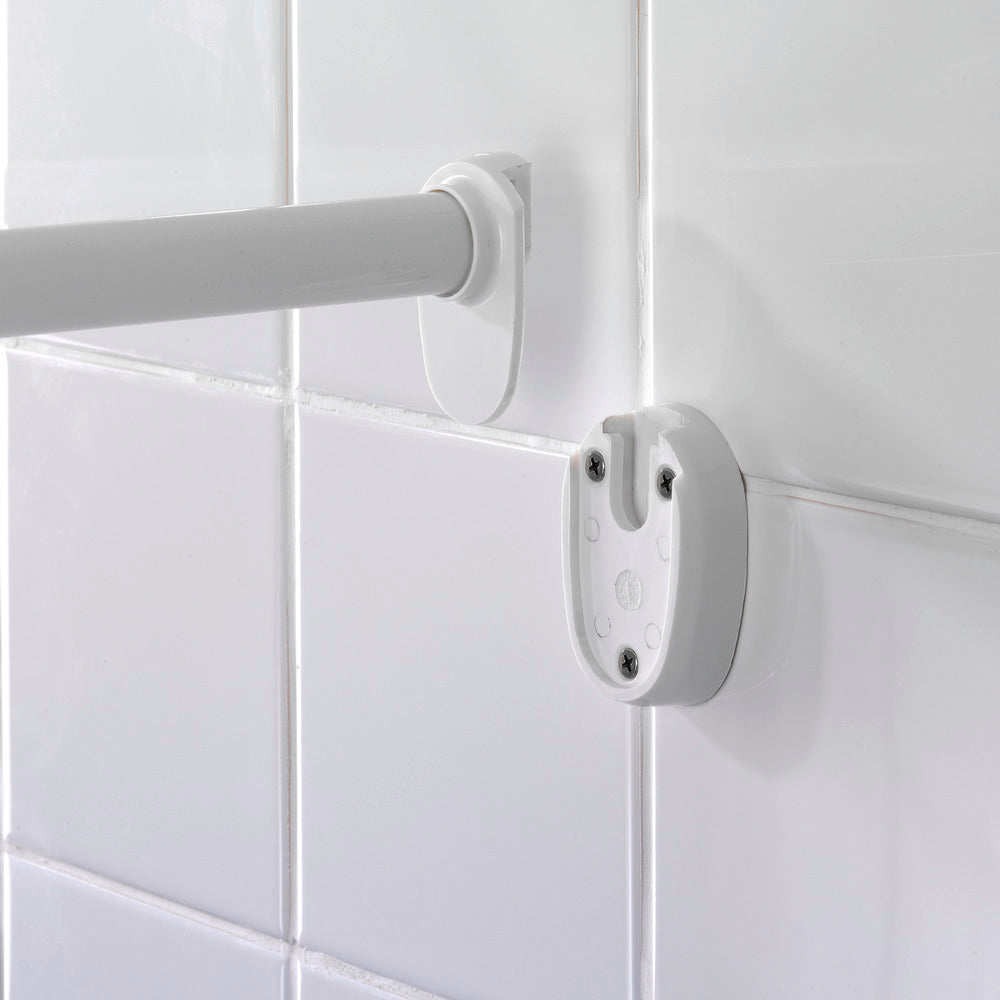 Dusjforhengstang vinkel hvit aluminium 25 mm - WENKO vinklet design