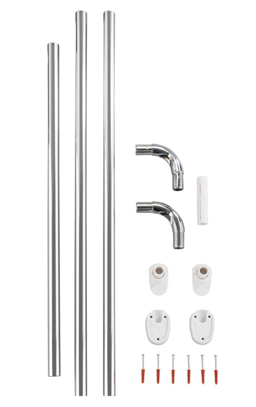 Dusjforhengstang vinkel krom aluminium 25 mm - WENKO bakside