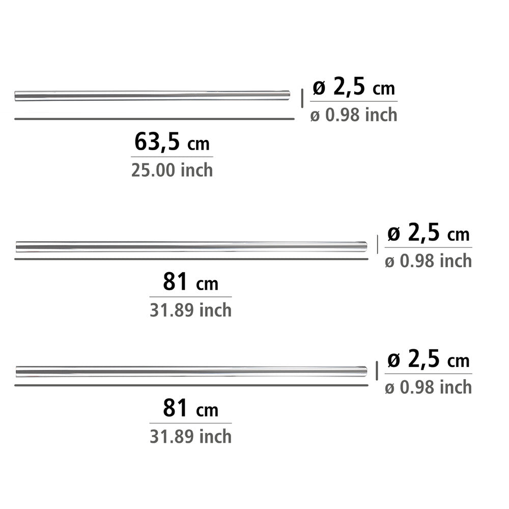 Dusjforhengstang vinkel krom aluminium 25 mm - WENKO nærbilde