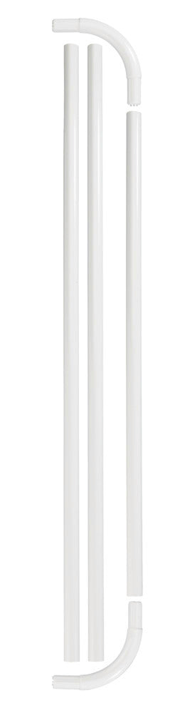 Bruk av Dusjhjørnestang universal hvit aluminium 20 mm med dusjforheng